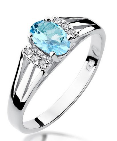 Prsten Bonore - Bílé Zlato 585 - Topaz 0,5 ct