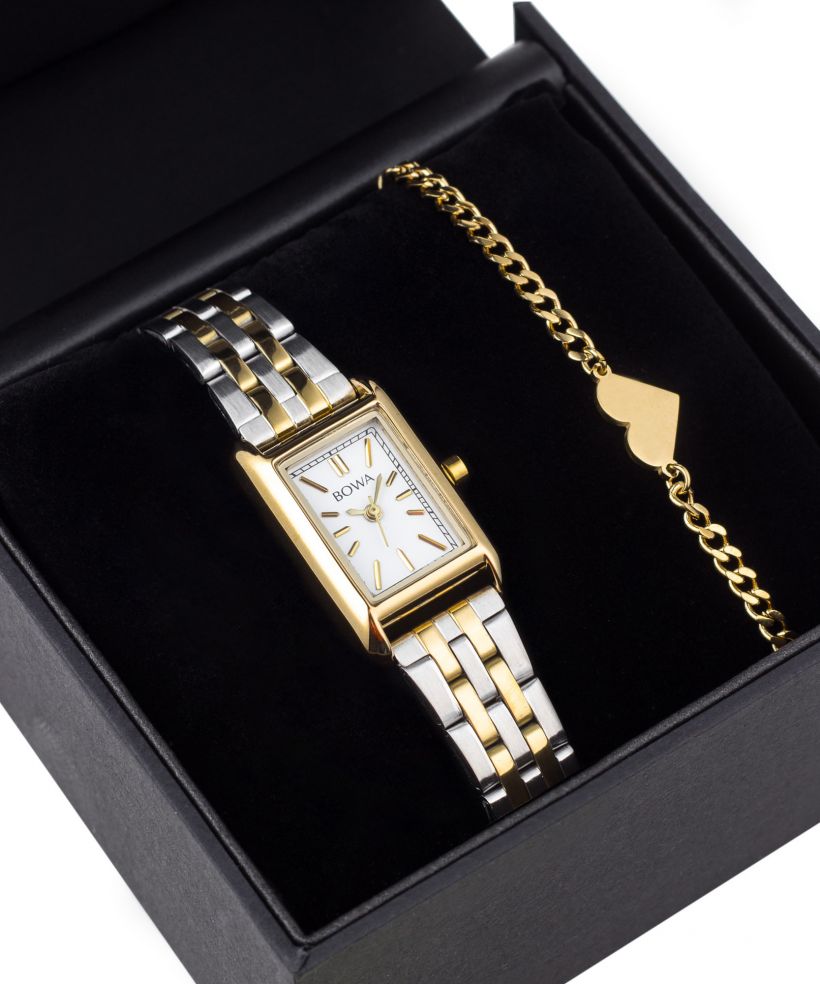 Hodinky dámské BOWA Paris White Silver-Gold Steel 20 Gift Set