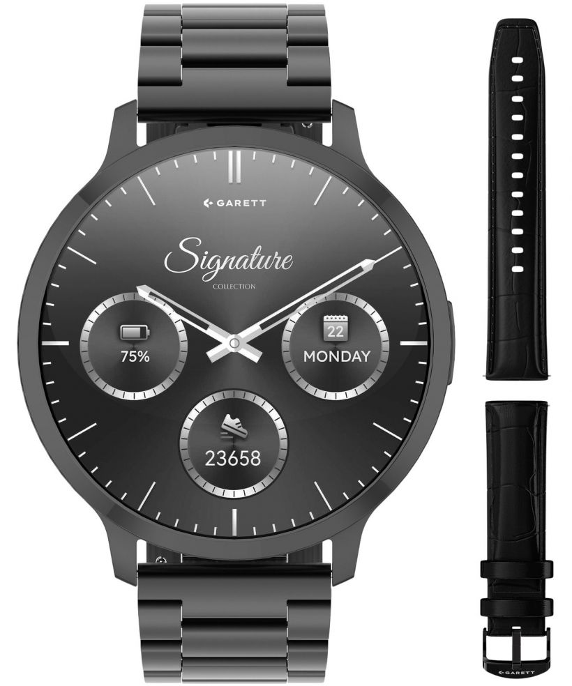 Chytré Hodinky pánské Garett Edge černá solid Black Solid SET