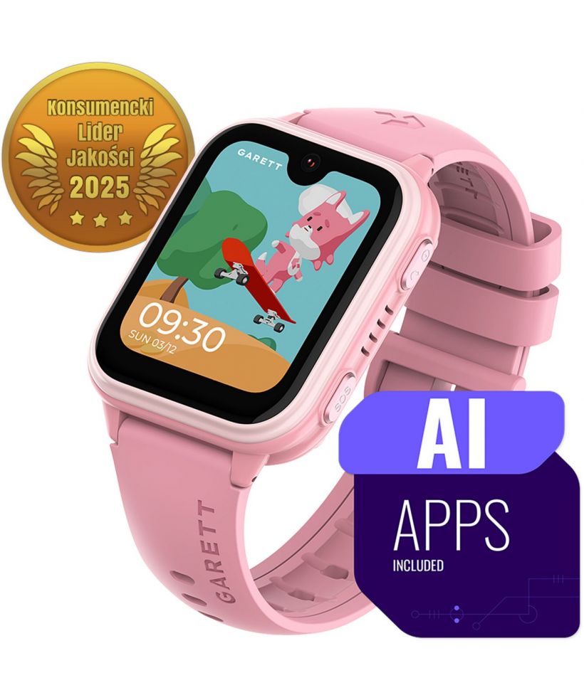 Chytré Hodinky dětské Garett Kids Vibe AI 4G Růžová