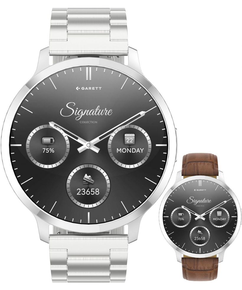Chytré Hodinky pánské Garett Signature Edge Silver Solid SET