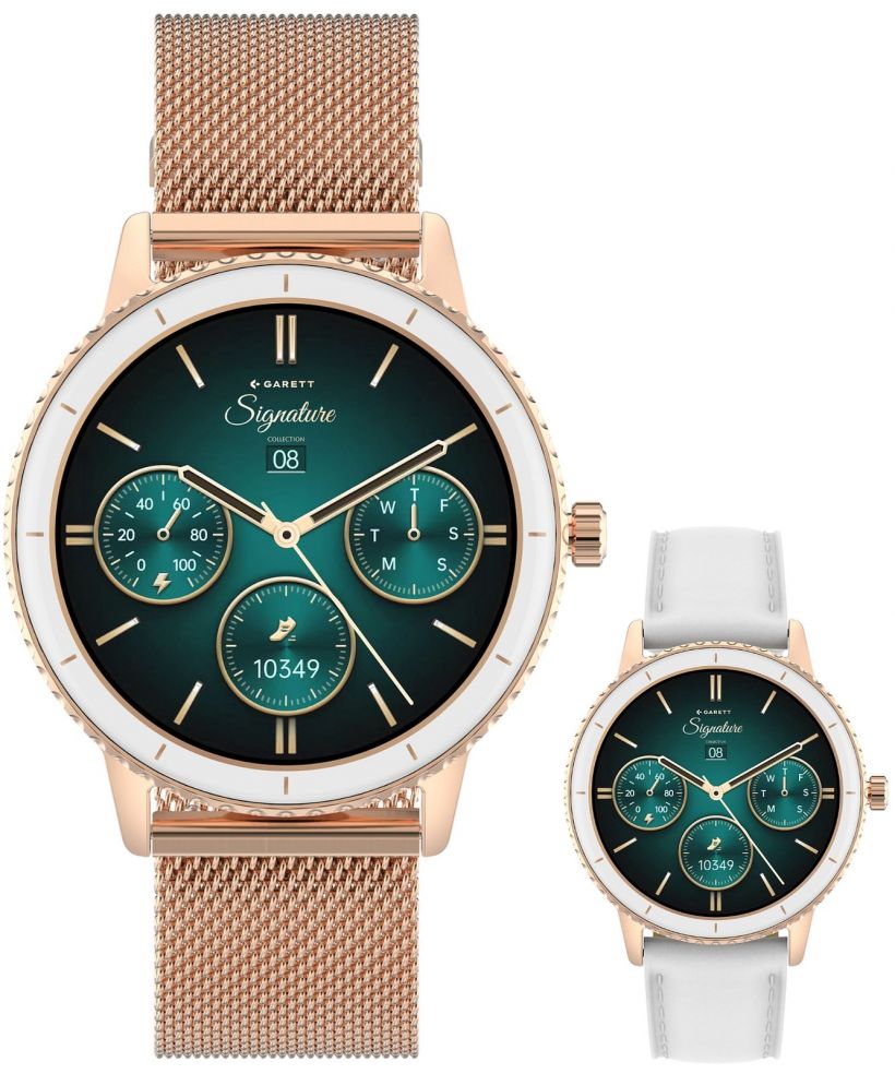 Chytré Hodinky dámské Garett Signature Grace Rose Gold Mesh SET