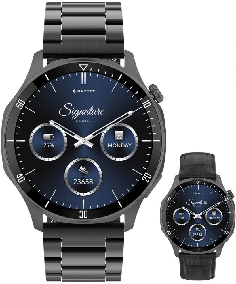 Chytré Hodinky pánské Garett Signature Prime Black Solid SET