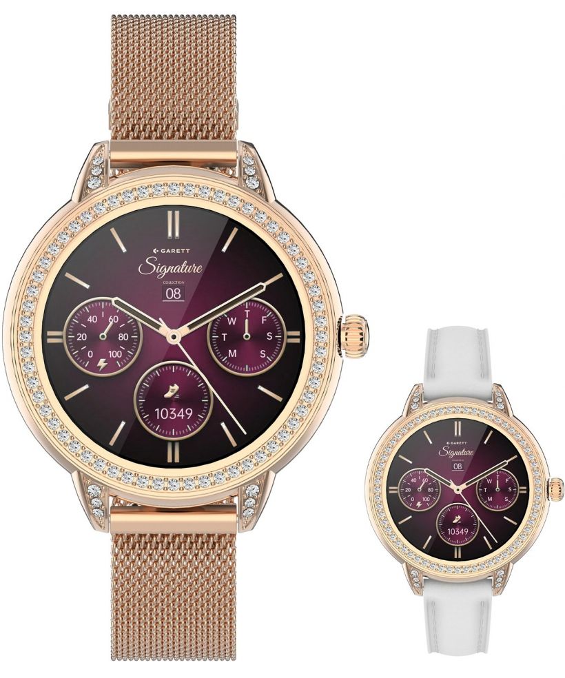 Chytré Hodinky dámské Garett Signature Stella Rose Gold Mesh SET