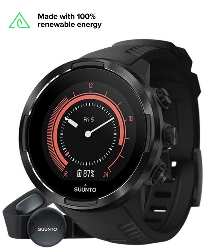 Pánské chytré hodinky Suunto 9 Baro Black Wrist HR GPS + pas HR SS050089000