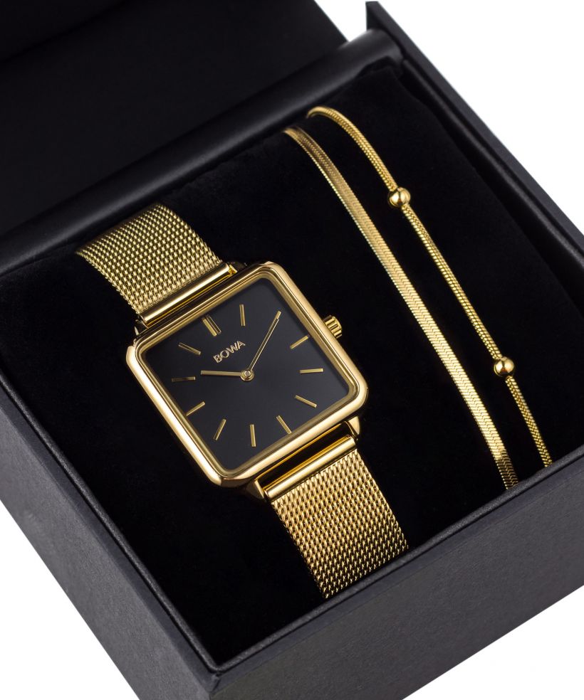 Hodinky dámské BOWA Vienna Black Gold Mesh 29 Gift Set