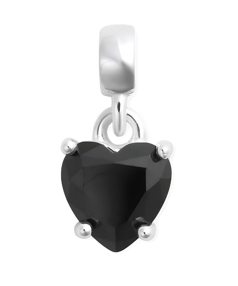 Přívěšek Daniel Wellington Heart Black Crystal Charm Silver