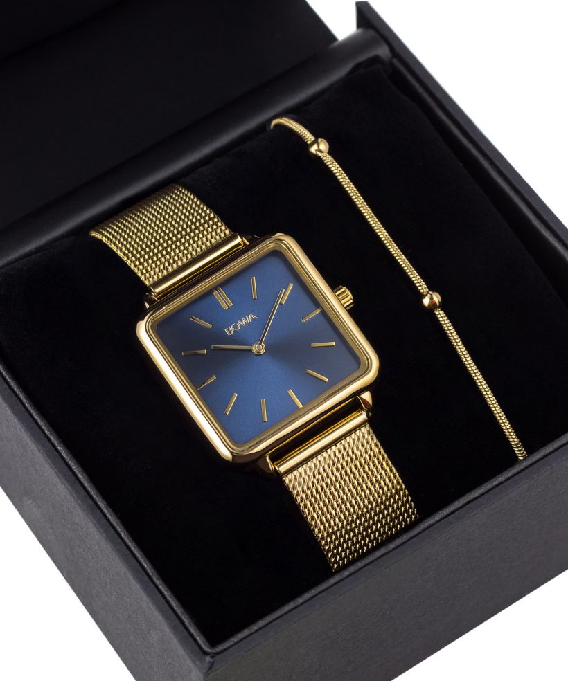 Hodinky dámské BOWA Vienna Navy Blue-Gold Mesh 29