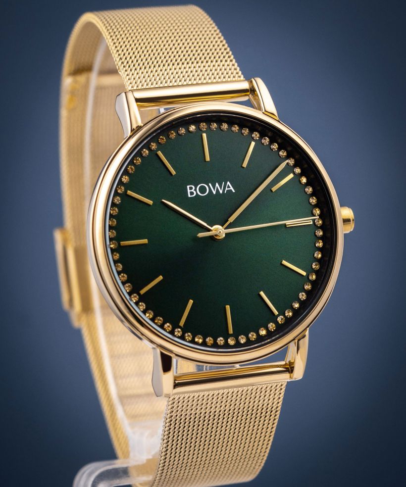 Hodinky dámské BOWA Rio Green-Gold Mesh 38