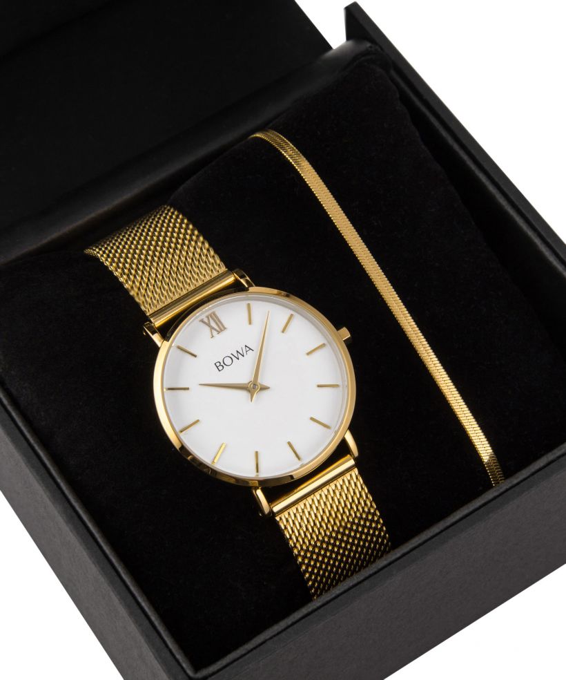 BOWA London White-Gold 33 Gift Set (hodinky + náramek)