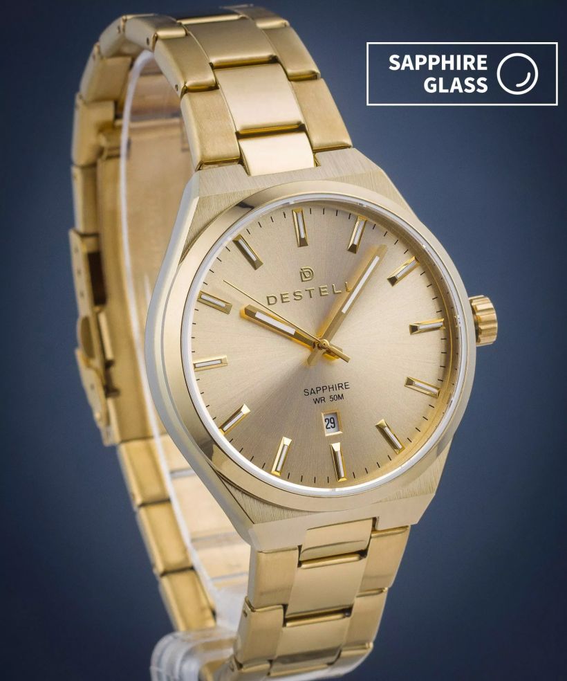 Hodinky DESTELL Aries Full Gold Steel Sapphire