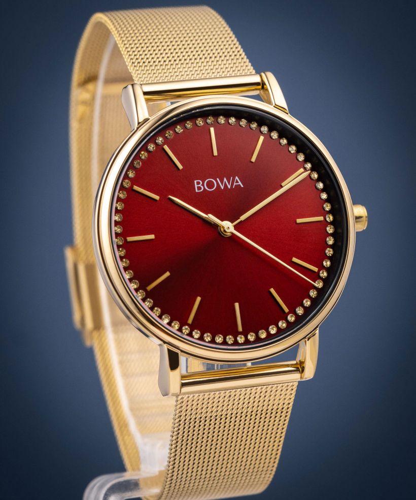 Hodinky dámské BOWA Rio Red-Gold Mesh 38