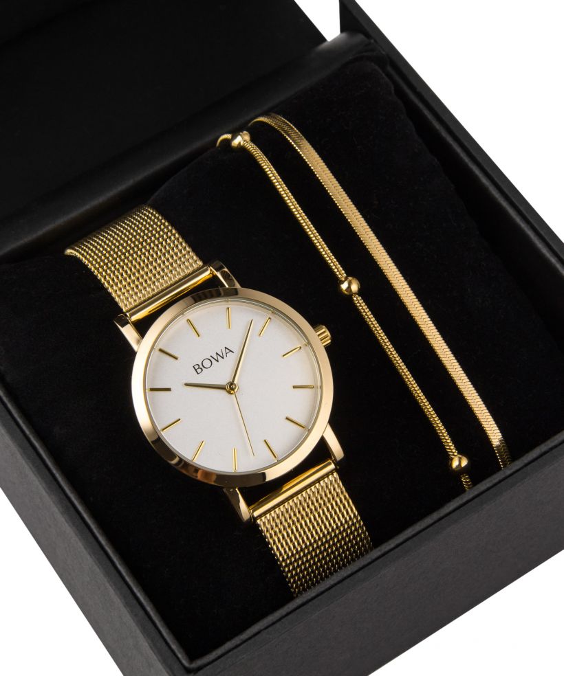 BOWA Tokyo White-Gold Mesh 33 Gift Set (hodinky + náramek)