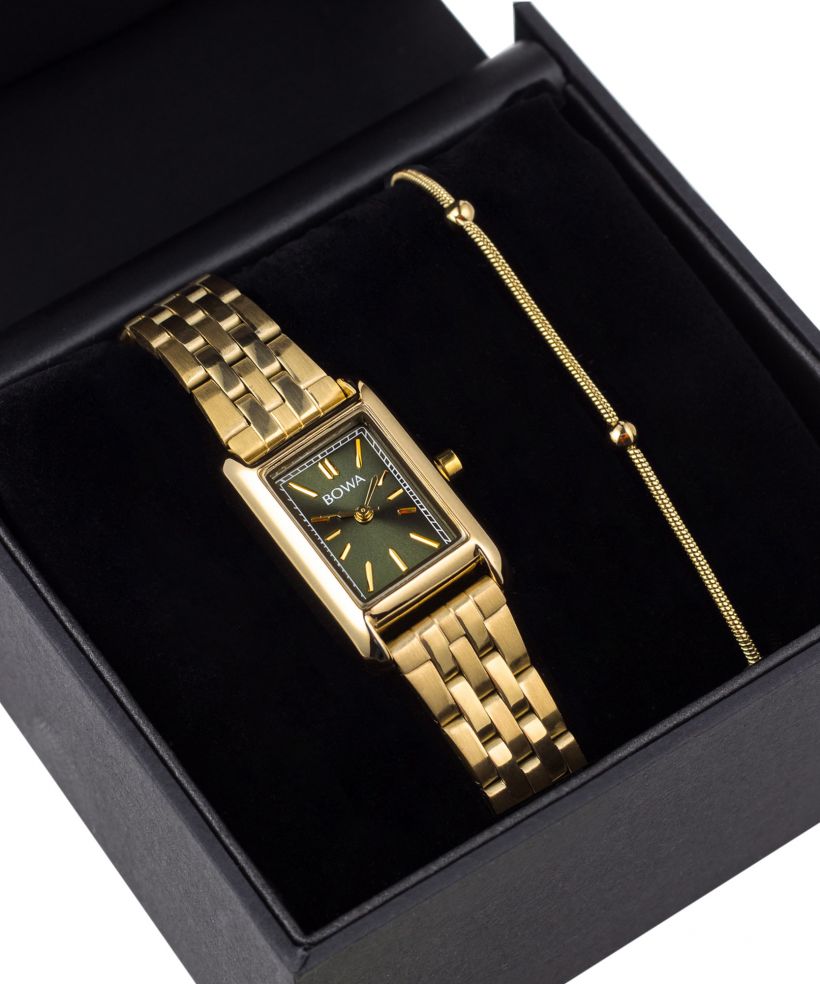 Hodinky dámské BOWA Paris Green-Gold Steel 20 Gift Set