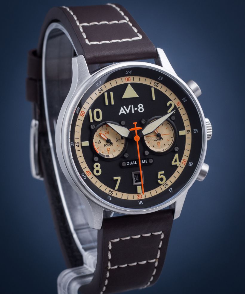 Pánské hodinky AVI-8 Hawker Hurricane Carey Dual Time Manston