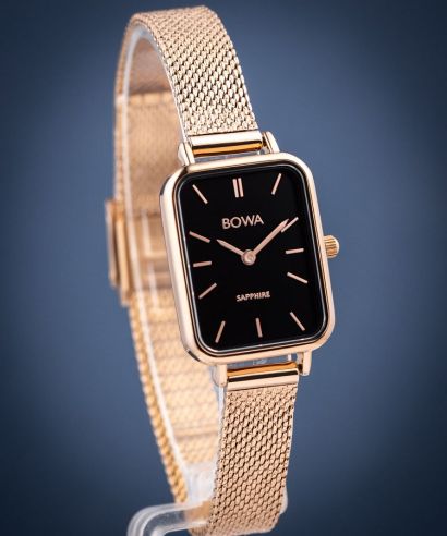 Hodinky dámské BOWA Dubai Black Rose-Gold Mesh 20