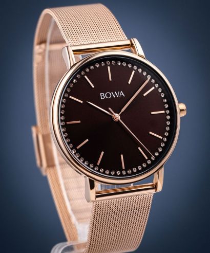 Hodinky dámské BOWA Rio Brown-Rose Gold Mesh 38