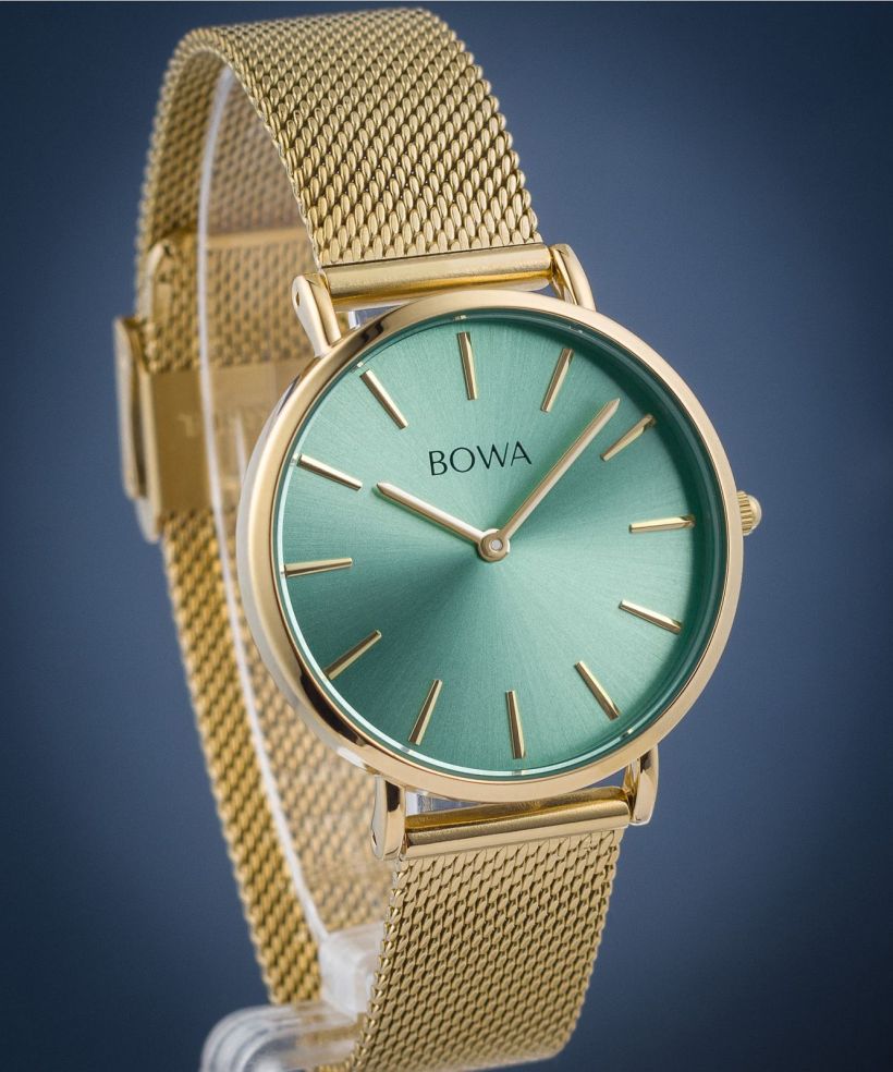 Hodinky dámské BOWA New York Petite Mint-Gold Mesh 34