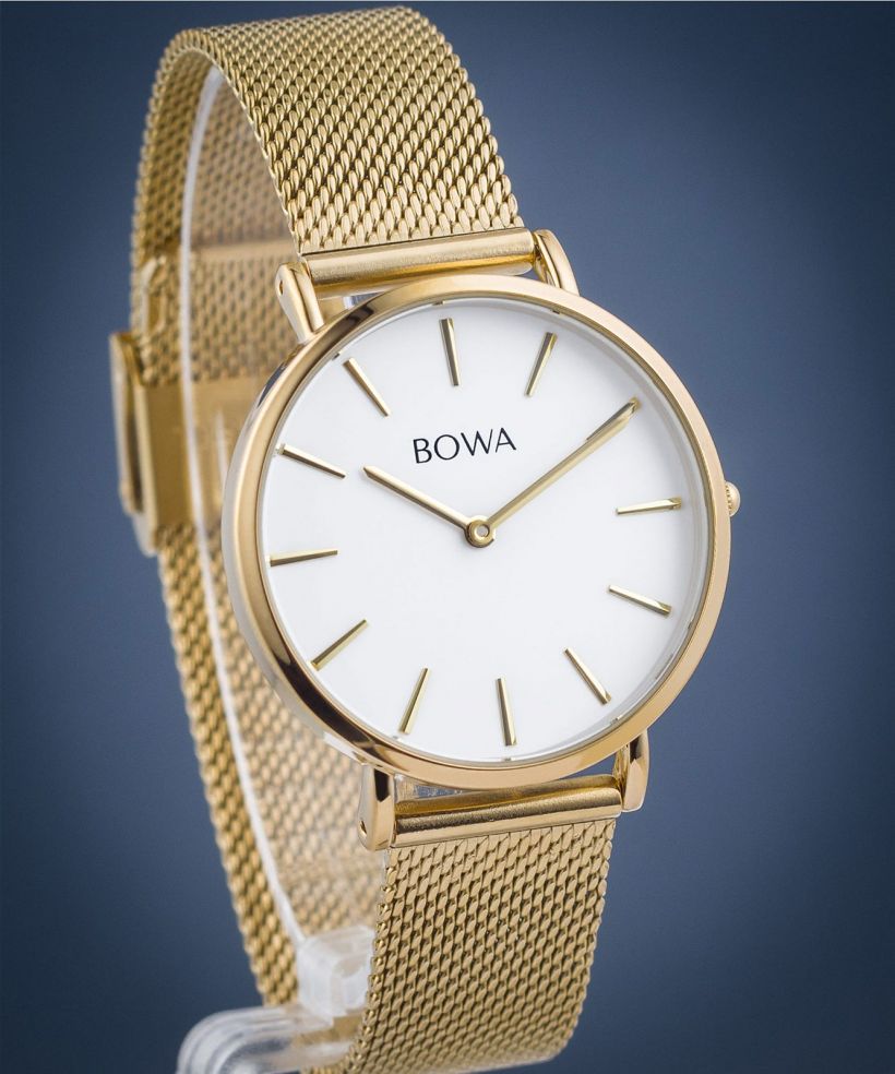 Hodinky dámské BOWA New York Petite White-Gold Mesh 34