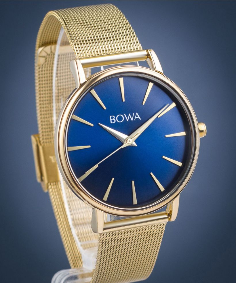 Hodinky BOWA Praha Navy Blue-Gold Mesh 38