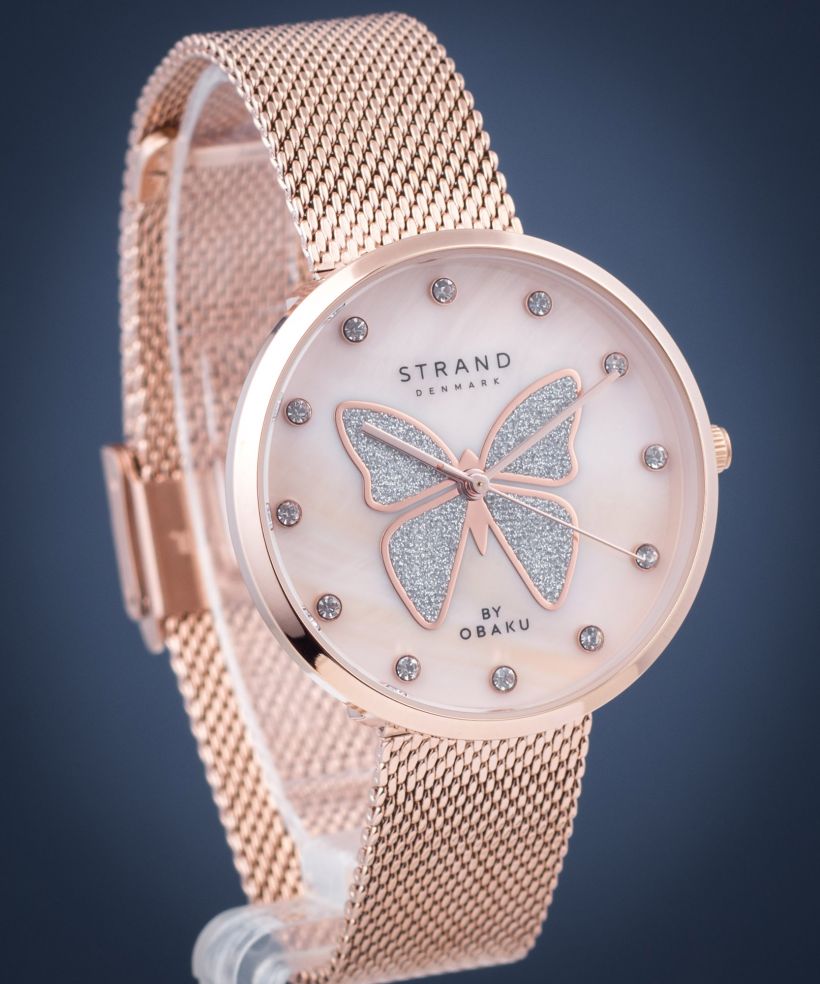 Dámské hodinky Strand by Obaku Butterfly S700LXVVMV-DB