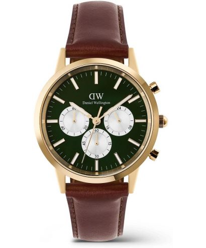 Hodinky pánské Daniel Wellington Iconic St Mawes Emerald Panda Gold Chronograph