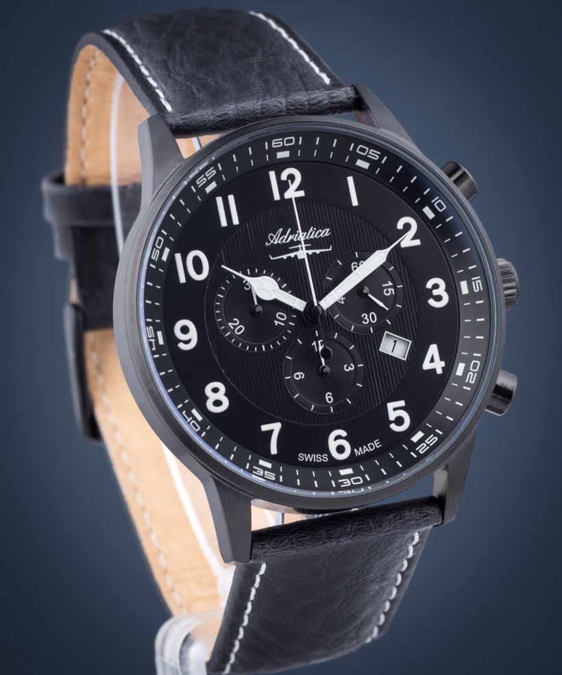 Pánské hodinky Adriatica Aviator Chronograph A1076.B224CHXL