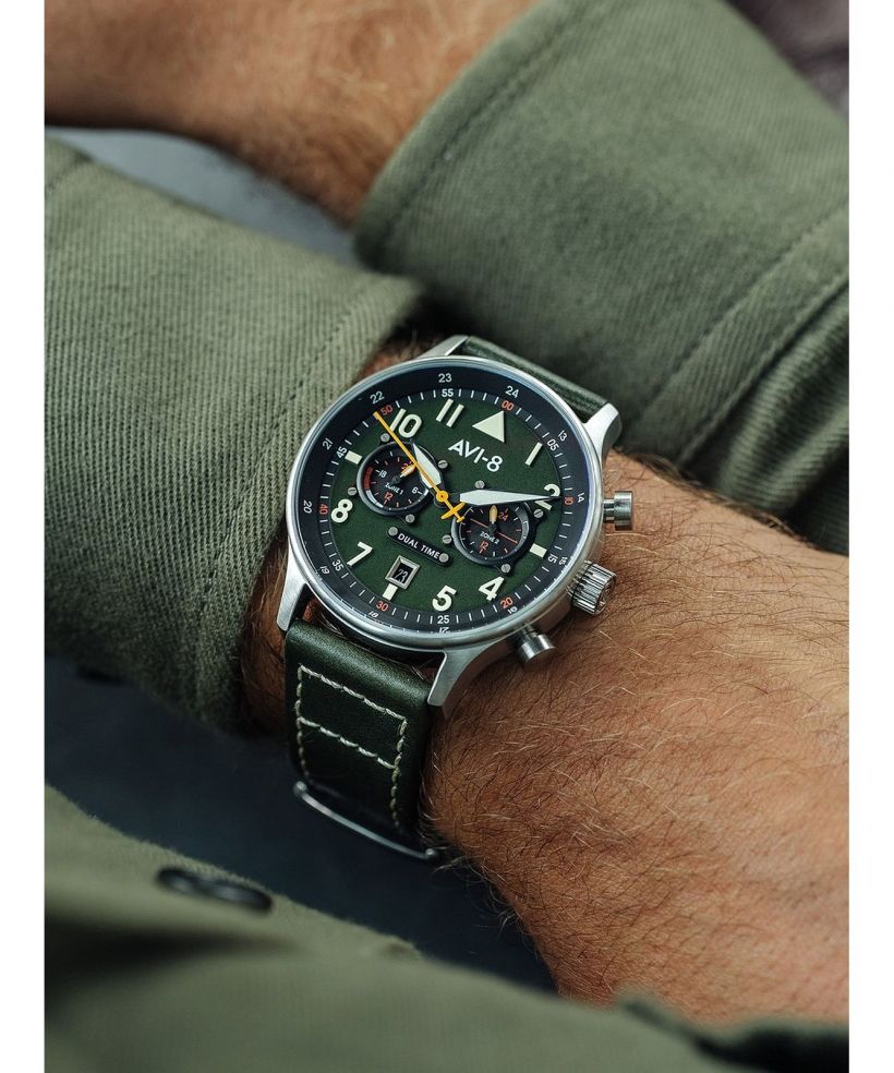 Pánské hodinky AVI-8 Hawker Hurricane Carey Dual Time Merville