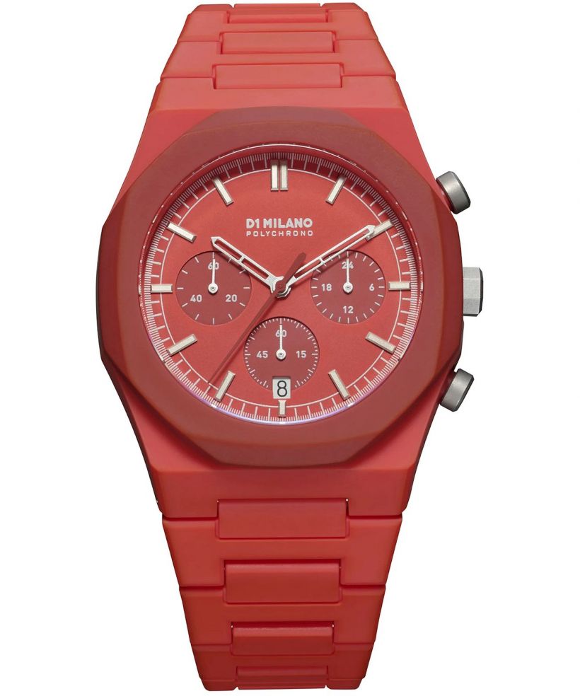 Hodinky D1 Milano Red Blast Polychrono Chronograph