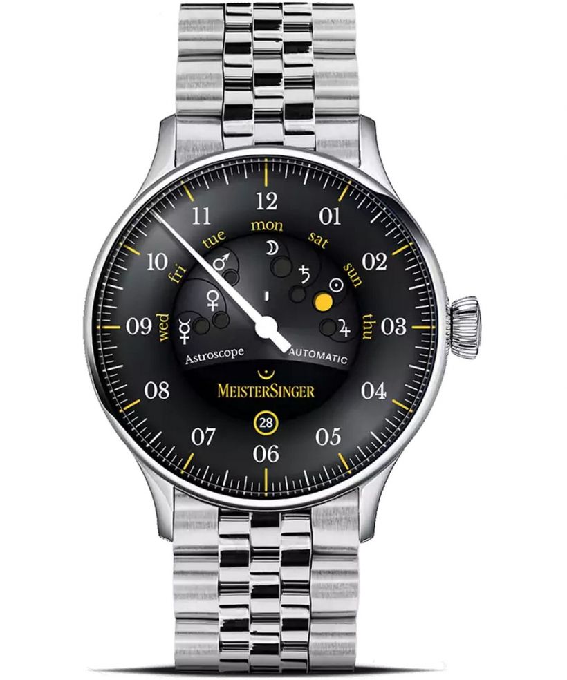 Hodinky MeisterSinger Astroscope Black/Yellow Automatic Limited Edition