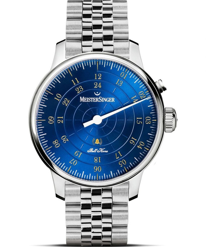 Hodinky MeisterSinger Bell Hora Medium Blue with Gold