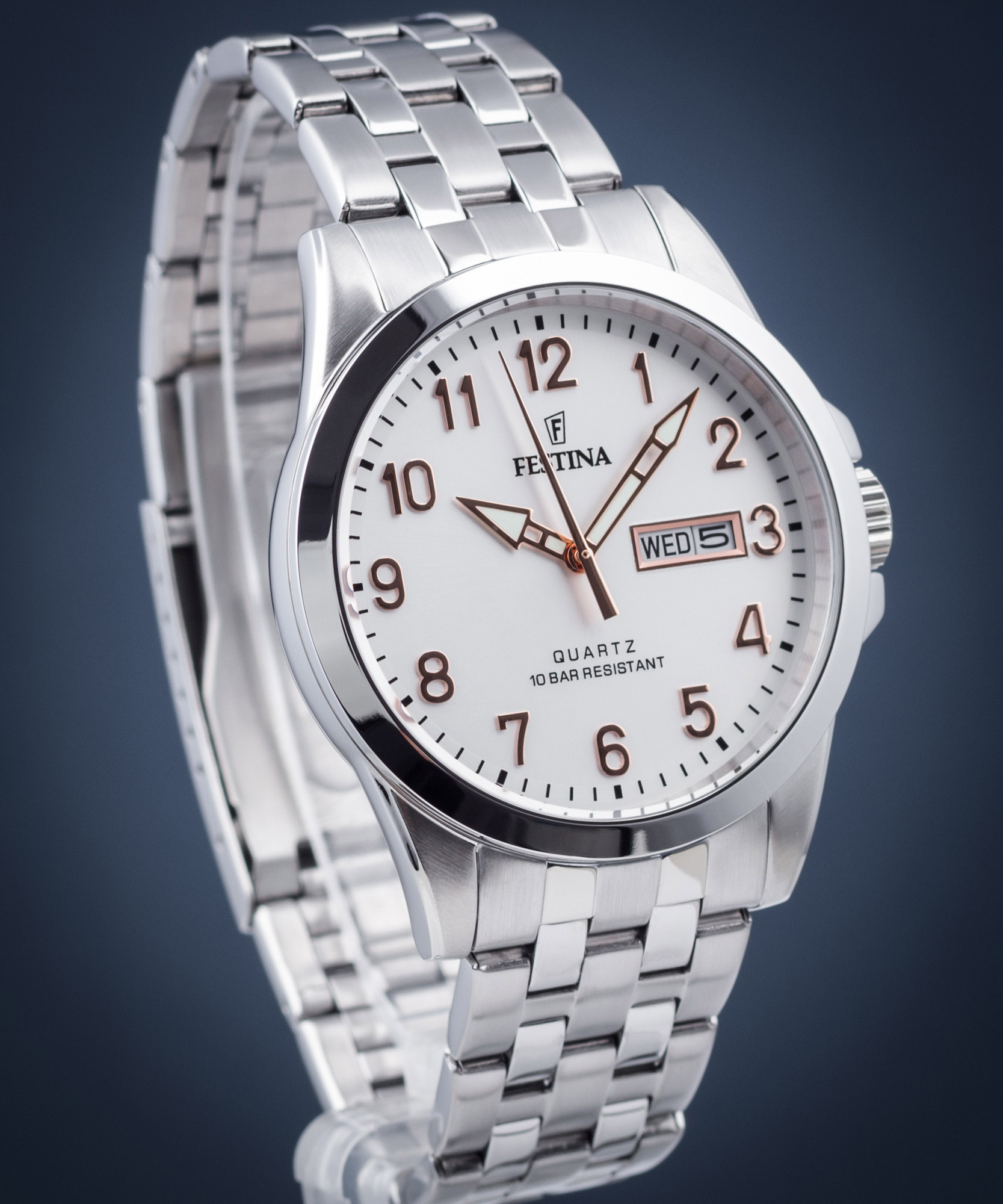 Festina Orologio Uomo F20357/2 - Cassa Acciaio Inox 41mm, Vetro Minerale, Bracciale Acciaio, Argento