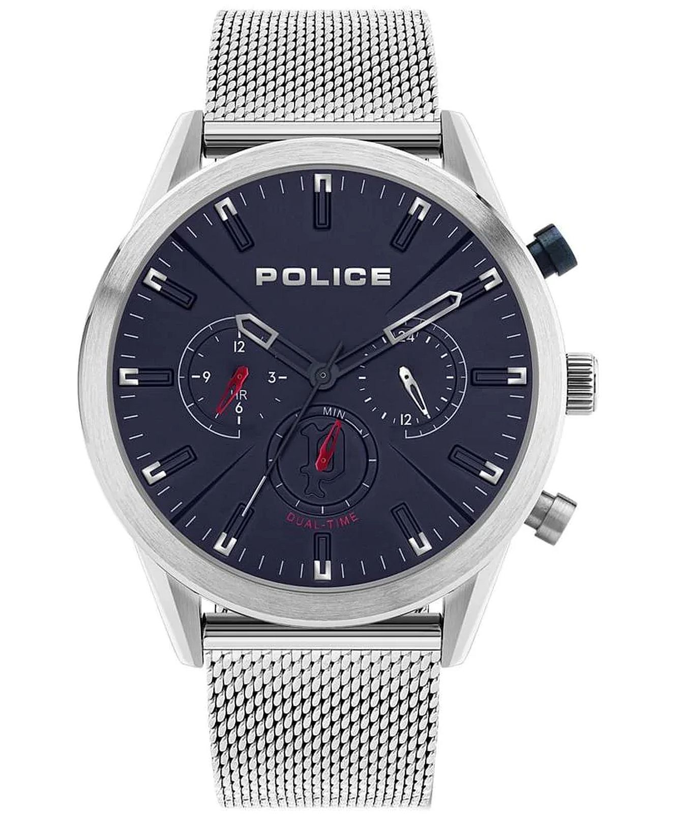 Police Orologio Uomo PL.15524JS/03MM – Collezione Smart Style, Cassa 44x52.5mm, Quadrante Blu, Acciaio E Mesh, Quarzo Con Data, 5 ATM
