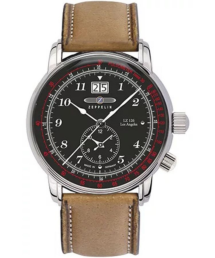 Orologio Argenio Napoli Crono blu Stemma con cinturino in pelle - Argenio