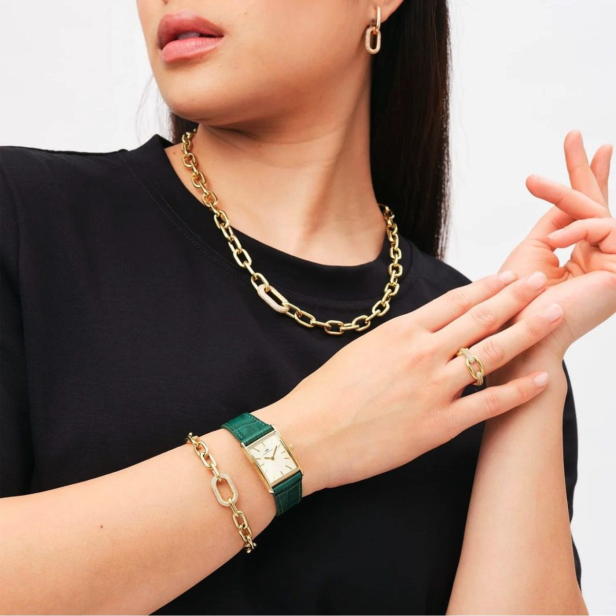 Hodinky Daniel Wellington Bound Crocodile Champagne Sunray Gold 22 22