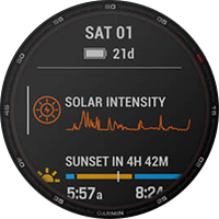 Solární nabíjení baterií (pouze Fenix 6 Solar)
