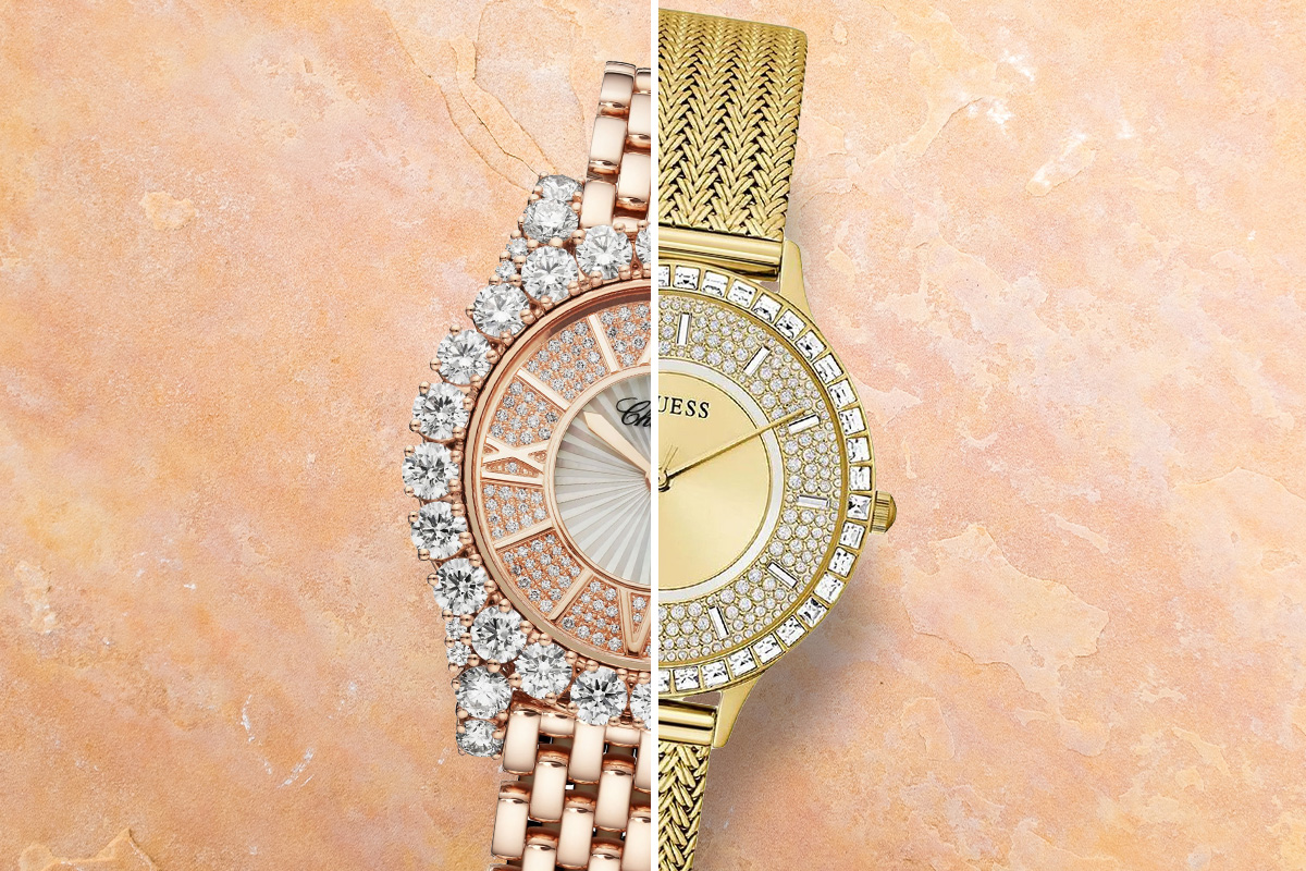 Dámské hodinky Guess Work Life vs Chopard L'Heure du Diamant Round Medium alternative