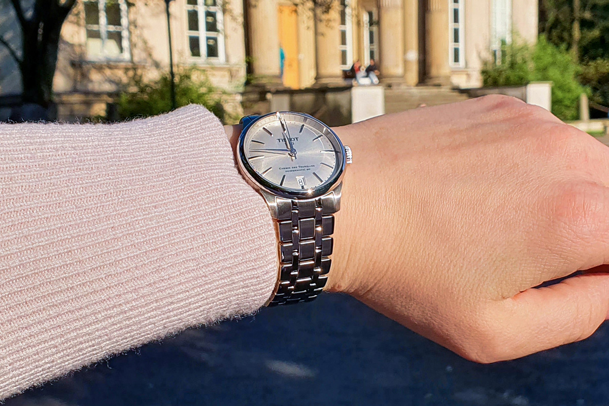 Dámské náramkové hodinky Tissot Chemin des Tourelles Powermatic 80 s ciferníkem a safírovým sklem