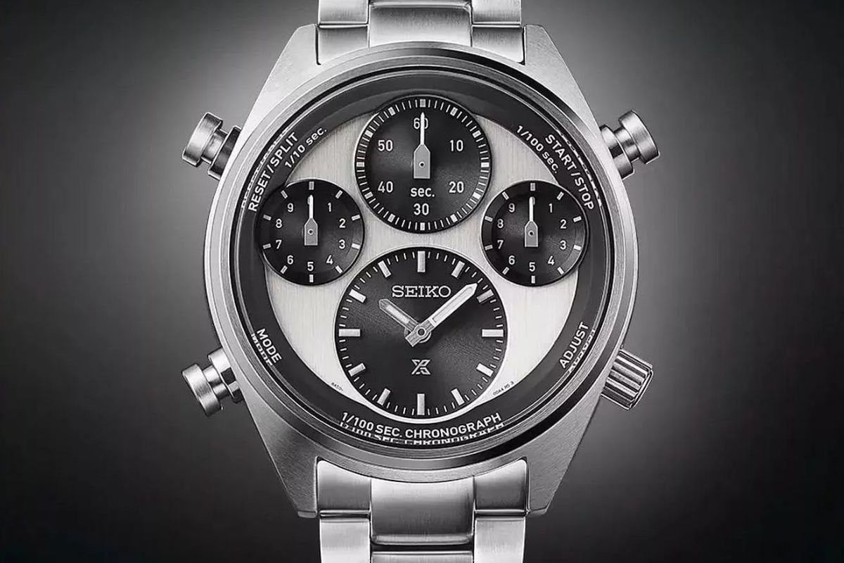 Seiko Prospex Speedtimer 1/100 Sec Solar Chronograph ciferník