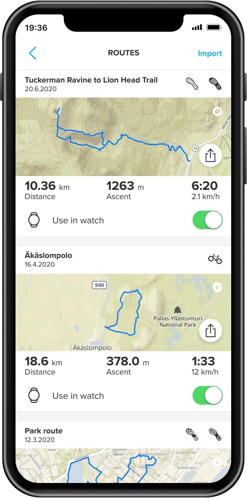 Suunto App route